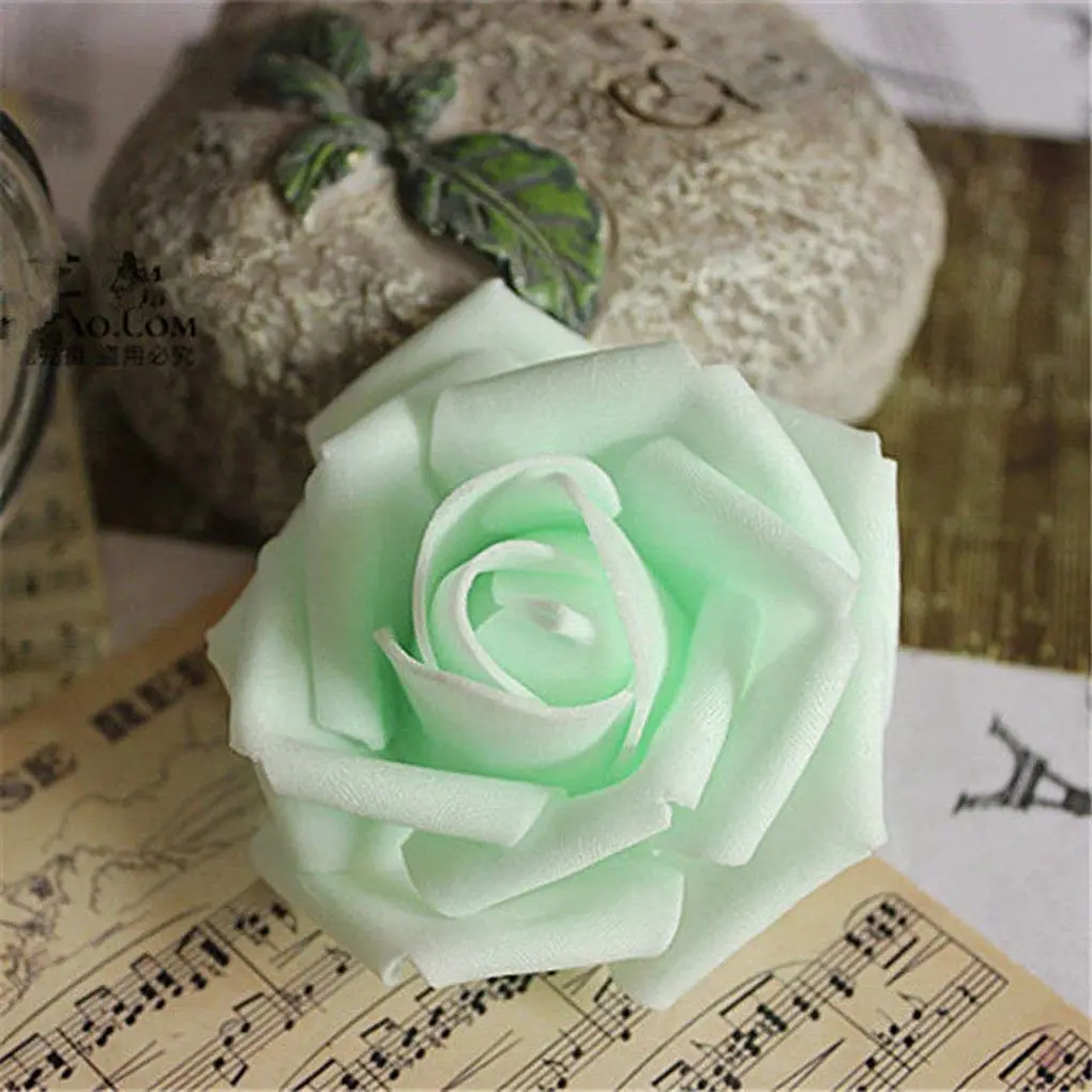 50Pcs 6-7cm Foam Rose Artificial Flower Bouquet Wedding Party Bouquet DIY Decoration Weddings Beautiful Artificial Rose Flowers