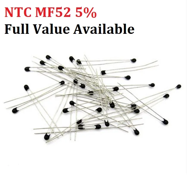 

20PC NTC MF52 1K 2K 3K 4.7K 5K 10K 20K 47K 50K 100K 5% 3950B NTC-MF52AT Thermistor Thermal Resistor Kit 1/2/3/4.7/K Ohm R Kit