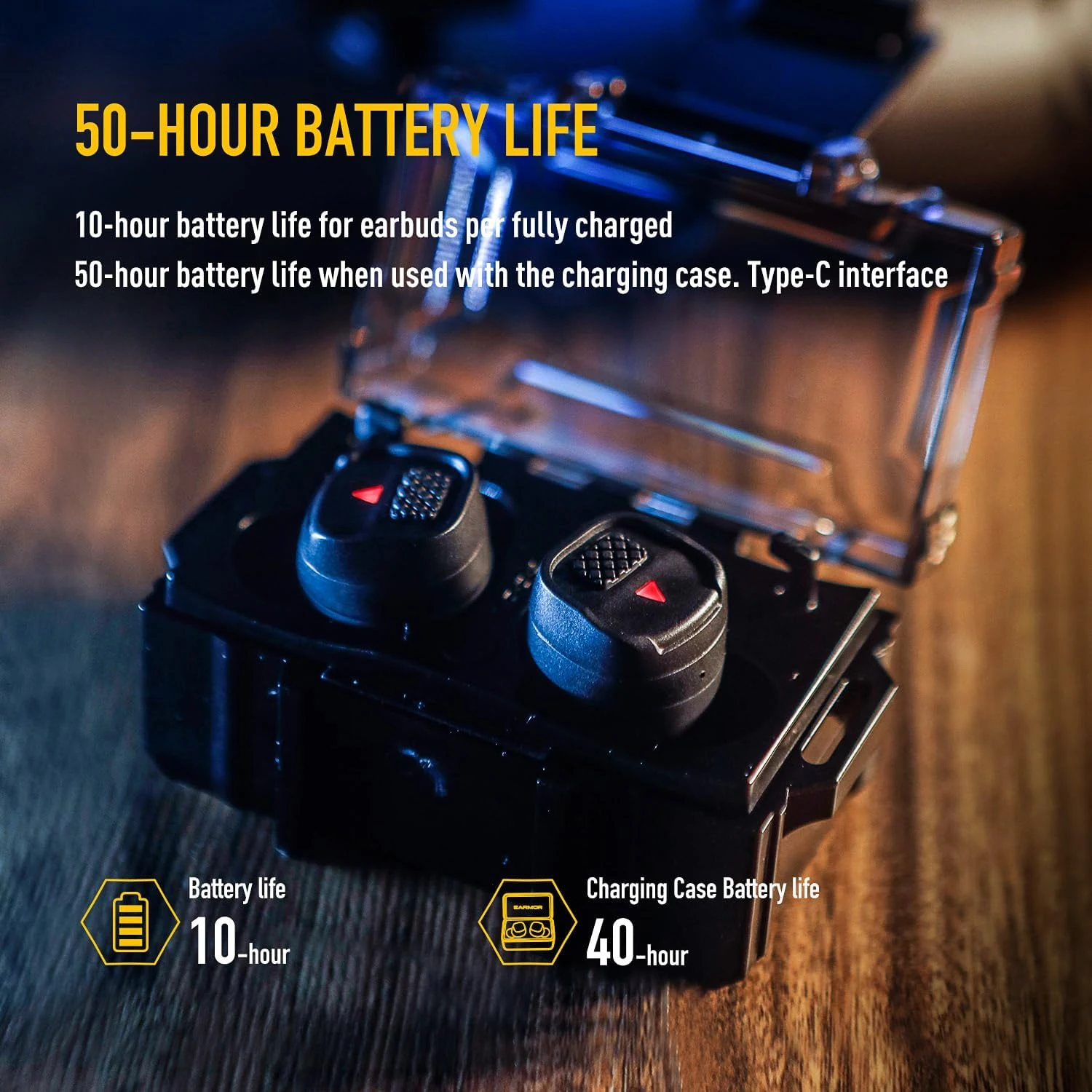 EARMOR M20T PRO Electronic Shooting Ear Protection, NRR 30dB Bluetooth 5.4 Noise Cancelling Sound Amplification - view 6