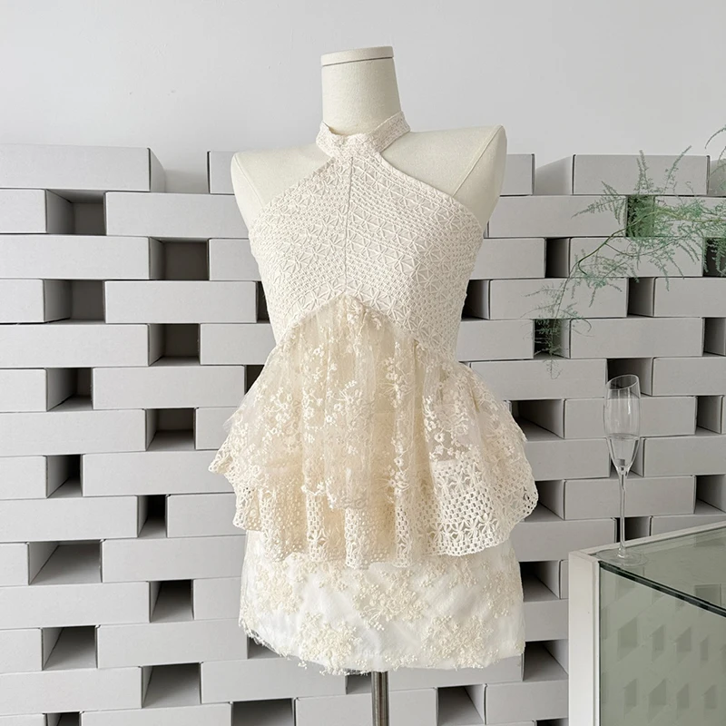 

Корейский модный летний костюм: женский сексуальный топ на молнии с кружевными вставками и мини-юбка с шортами, комплекты для женщин 2026