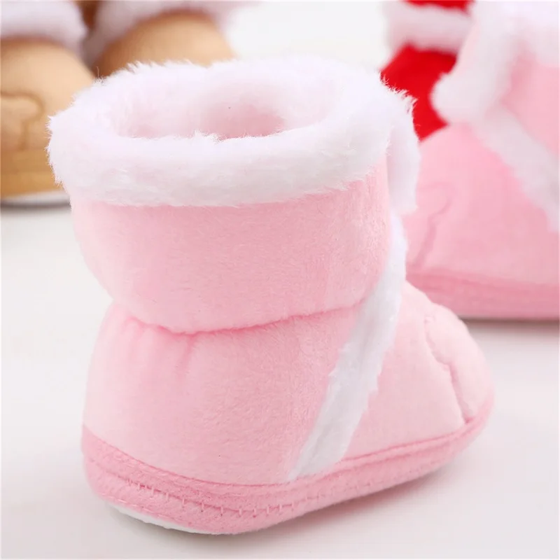 Baby Thickened Plush Boots Flat Shoes Infant Girls Boys Non-Slip Soft Sole First Walker Winter Warm Crib Shoes