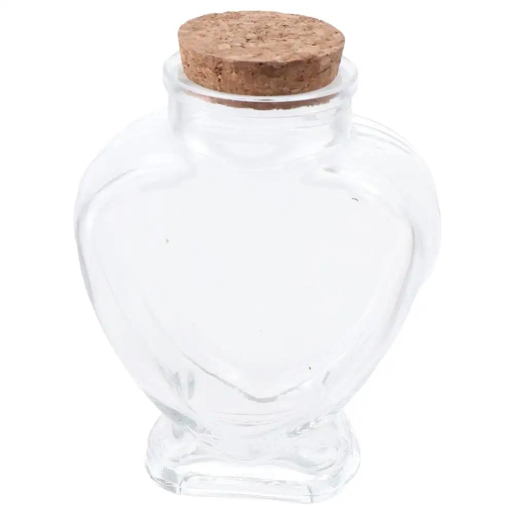 with Cork Stoppers Heart-Shaped Bottle Portable Small Wishing Bottle Clear Drift Bottle
