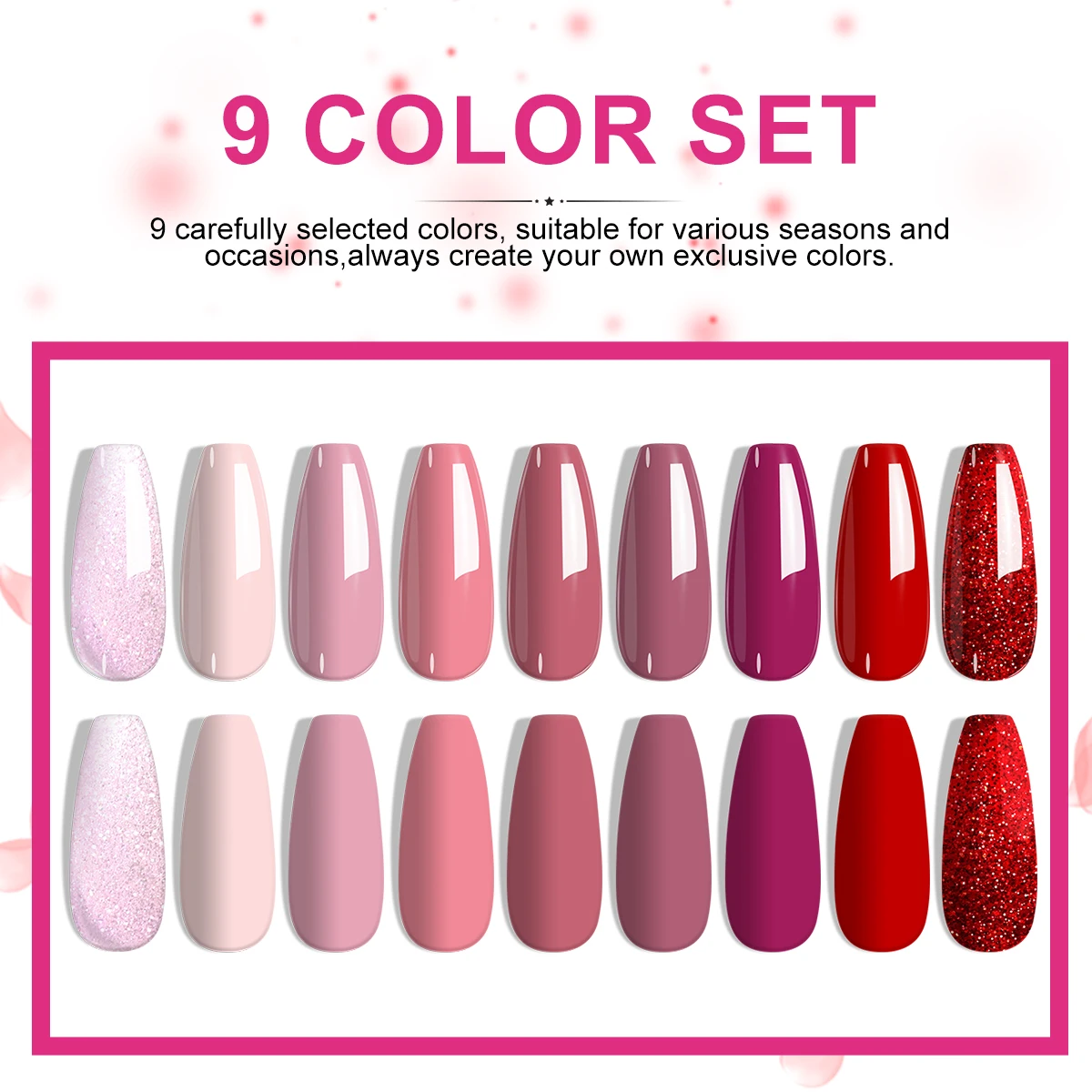 LIMEGIRL Nail Polish Set Gel Nail Polish Set 12/9 Colors Four Seasons Soakable Nail Polish Set Polishing Set