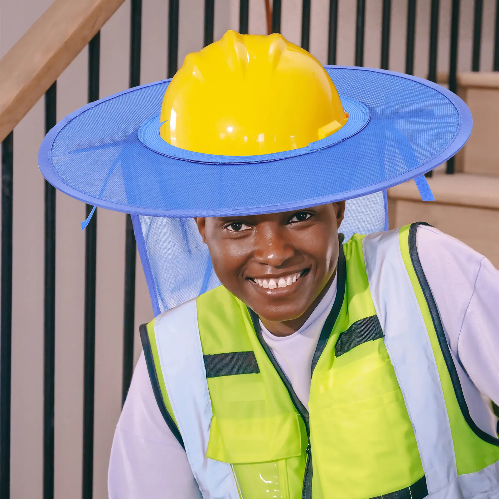 

Sunproof Hard Hat Sun Shade Mesh Visor Summer Construction Site Neck Protection Wide Brim Breathable Safety Hat Curtain