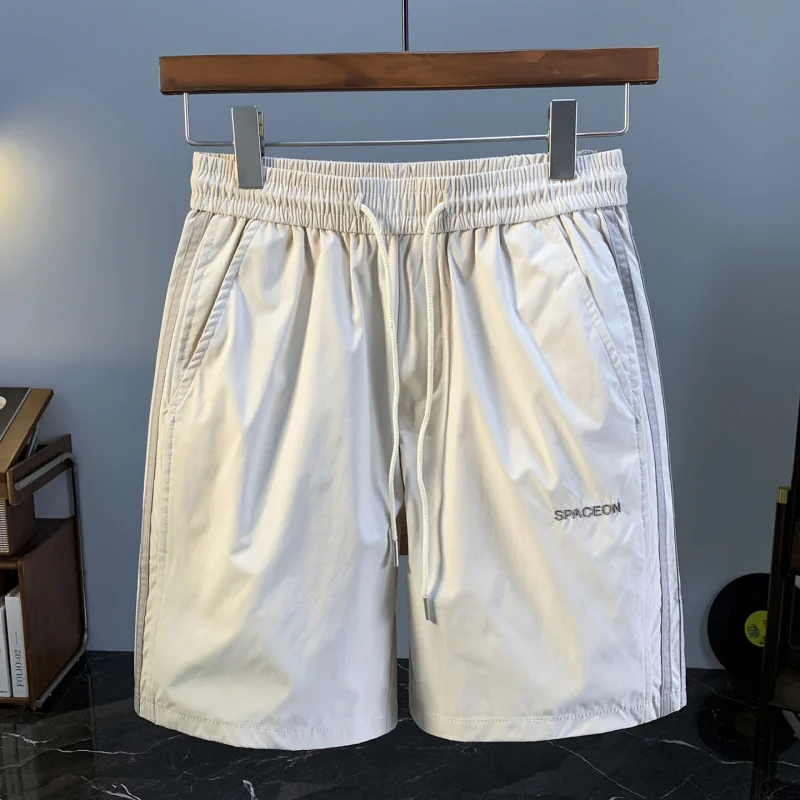 

Летние спортивные шорты для рабочей одежды для мужчин, тонкие, крутые, дышащие, уличные, свободные, эластичные, универсальные пляжные брюки.