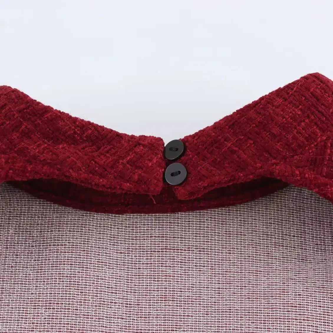 2025 Sexy Wine Red Tweed Short Sleeve Mini Dress Women Hollow Cut Out Back Backless Low Waist Ball Gown Swing Dresses Party Robe