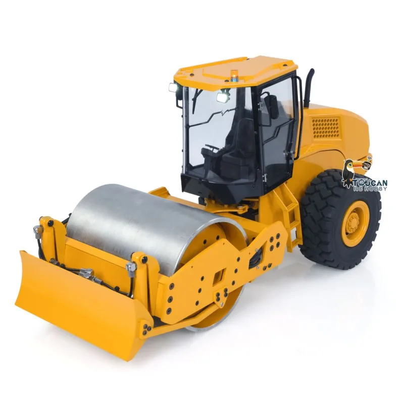 CS11 1/12 RC الهيدروليكية الطريق الأسطوانة المعدنية نموذج RTR راديو التحكم لودر أطفال بالريموت كنترول رسمت الانتهاء ضوء الصوت سيارة خارجية #5