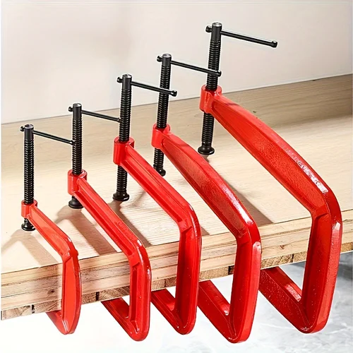 Abrazadera G Abrazadera C de alcance profundo, juego de abrazaderas C de 4 pulgadas, abrazadera C de acero resistente Abrazaderas C de resistencia industrial para carpintería, soldadura