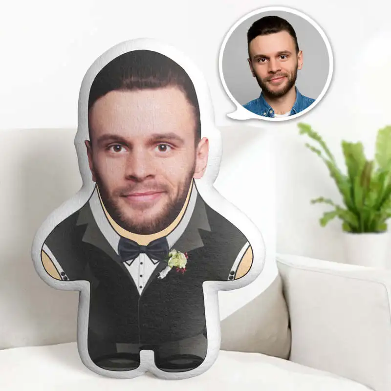 

Minime Pillow cushion Dolls Photo Face customized Pillow creative Personalized Girl Face Pillow Valentine's Day Groom doll