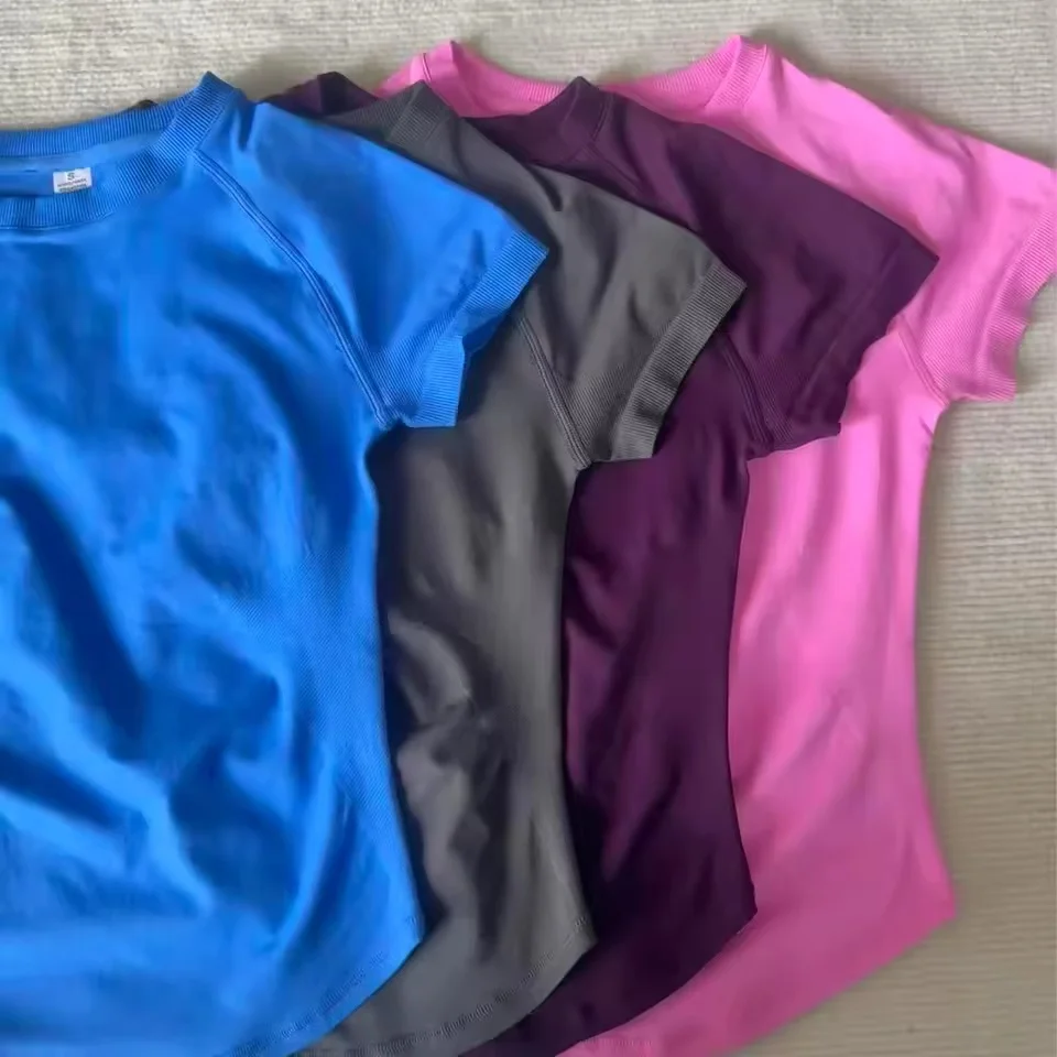 Sport Shirt Women Fitness Impact Short Sleeve Top Gym Workout Yoga Blouse Quick Dry Breathable Running Tee Top