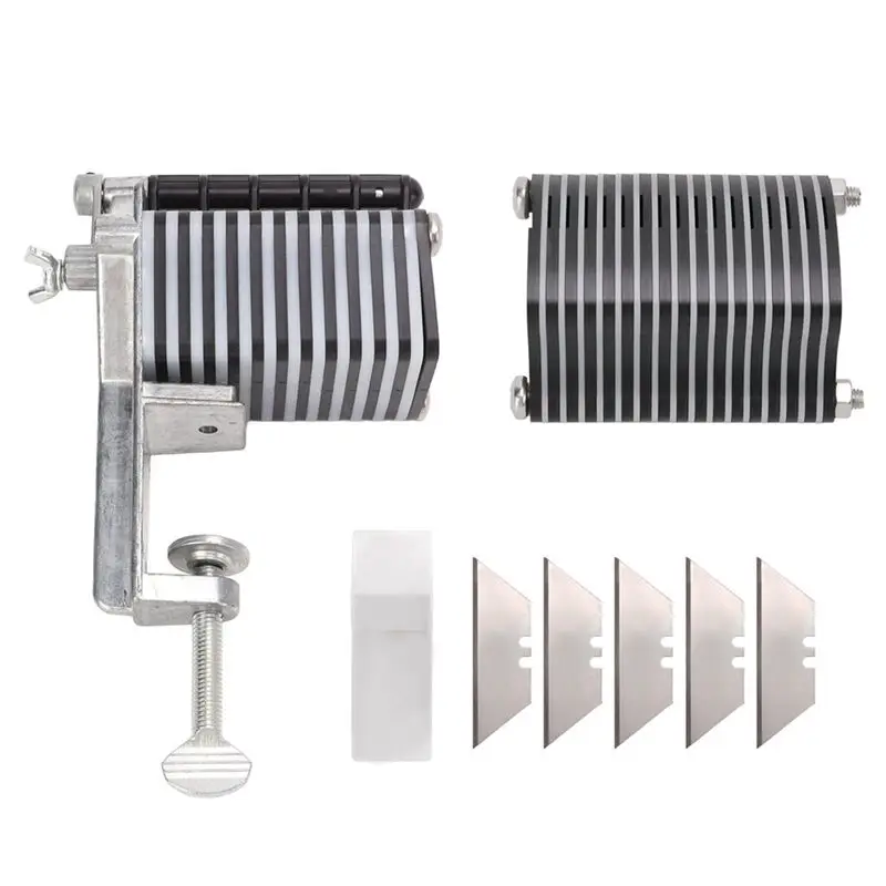 

【Ship Within Leather Table Top Lace Cutter For Fringe Braiding Strip Belts Ribbon Lace Leathercraft Knife Cutting Machine