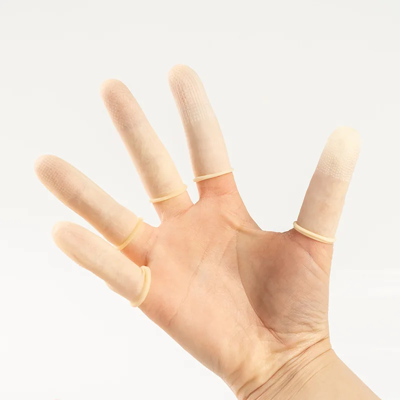100Pcs Disposable Non-Slip Rubber Finger Cots Anti-Static Wear-Resistant Fingertip Protectors for Personal & Medical Use