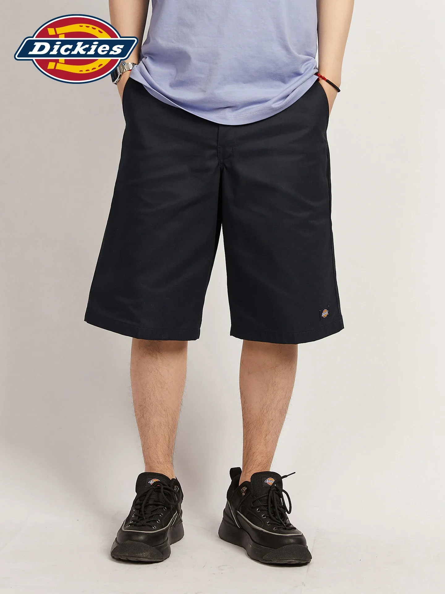 Authentic Brand‑New Dickies Men's Solid‑Color Loose Work Shorts, Grey Casual Relaxed‑Fit Cargo Short Pants for Summer Daily Wear view 4
