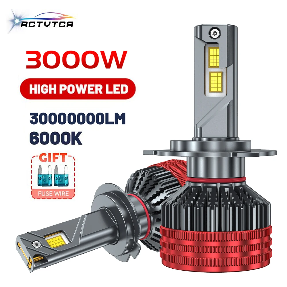 

ACTVTCA 3000W 3000000LM H7 H4 H11 LED Headlight High Power 9980 CSP Canbus H8 9005 HB3 9006 HB4 Turbo Lamp 6000K Car Light