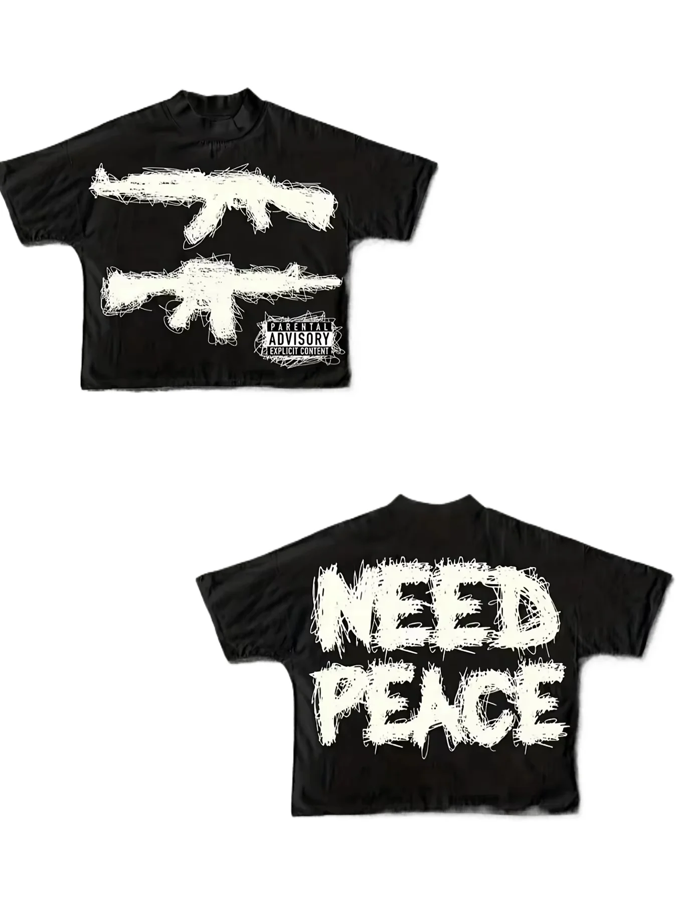 2025-26 جديد Y2K موضة عادية على الوجهين مطبوعة تي شيرت رجالي مصنوع من القطن الخالص عالية الجودة الصيف زوجين تي شيرت لينة #1