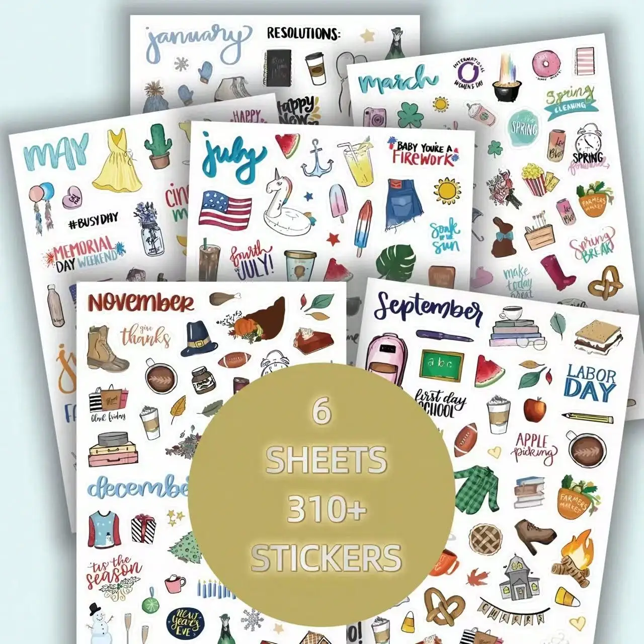 

Holiday Seasonal Planning Stickers – Daily Planner Stickers for Decoration & Scrapbooking