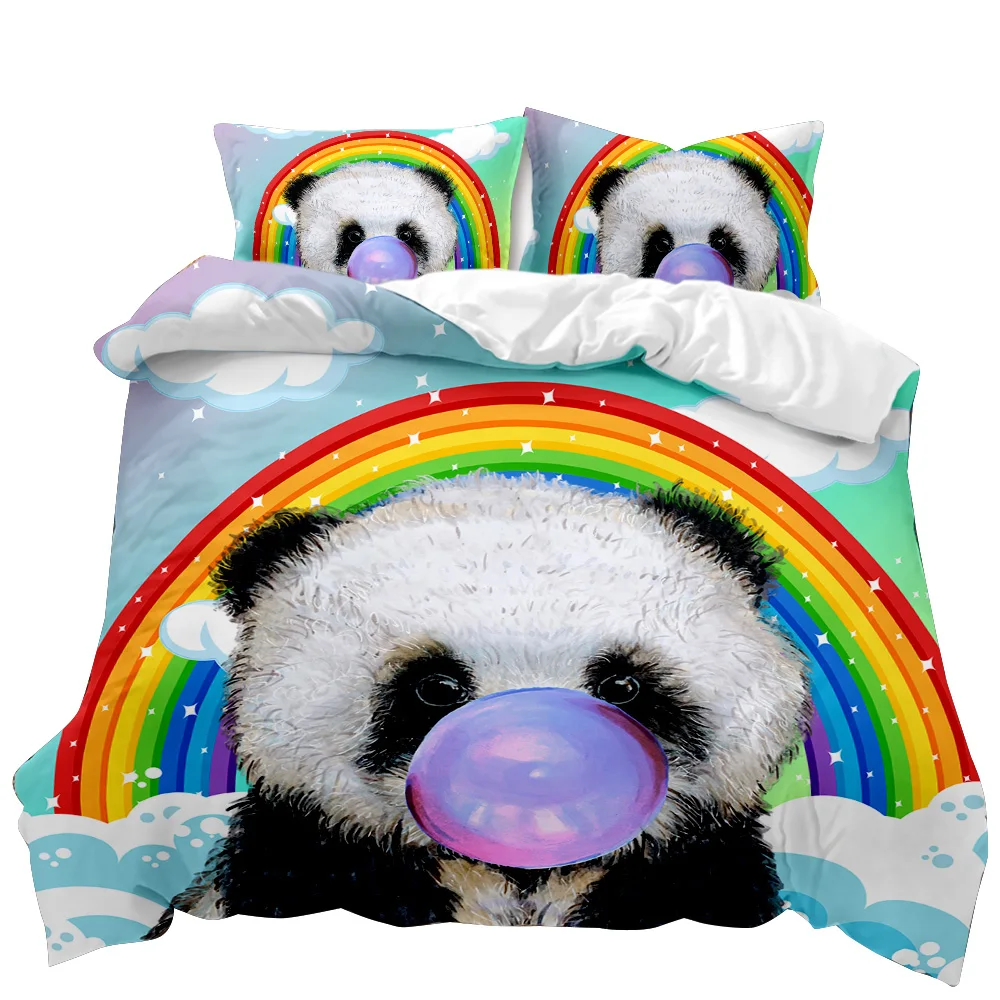 

Cute Animal Panda Duvet Cover - Cartoon Giant Panda Printed, for Kids, Boys & Girls
