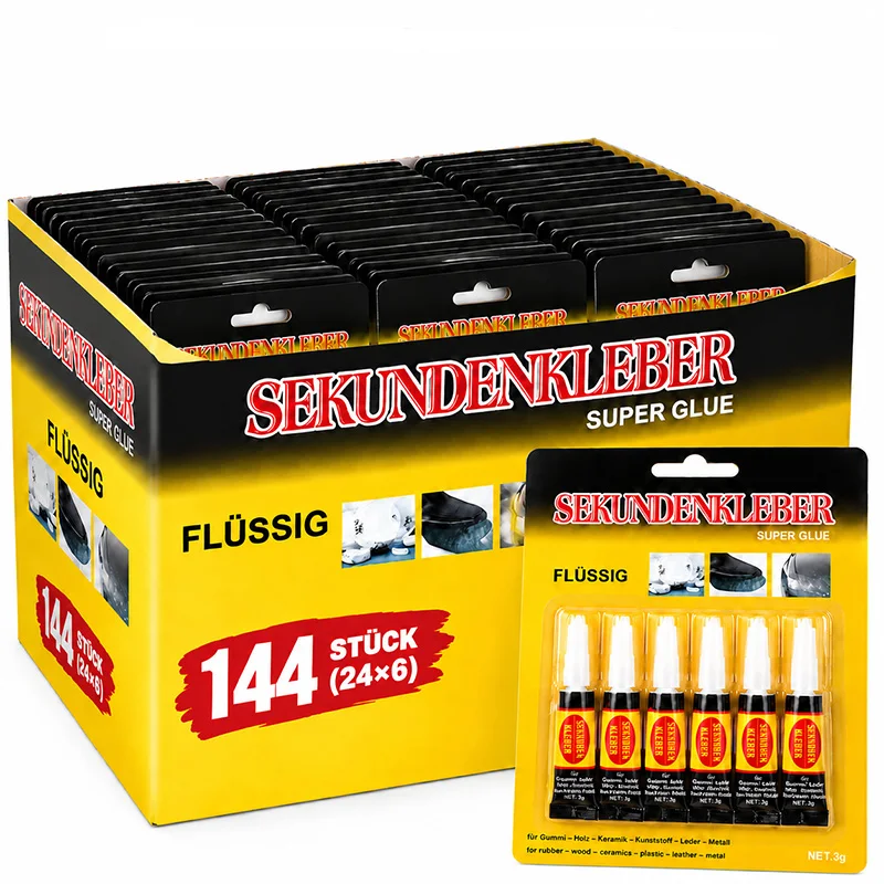 Flüssiger Sekundenkleber, 3 Gramm pro Tube, geeignet für Holz, Gummi, Metall, Glas, Schreibwaren; 502 Sekundenkleber, mit starker Haftung auf Leder.