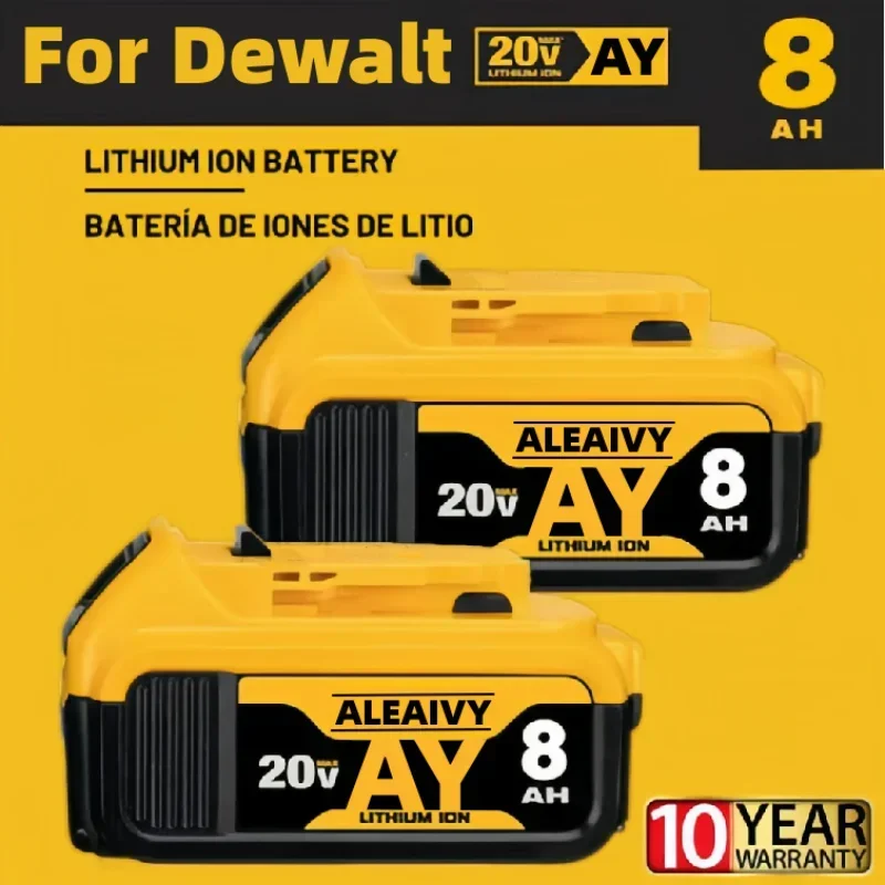 Genuine 18V/20 Volt MAX 6.0Ah 8.0Ah DCB200 Replacement Li-ion Battery for DeWalt DCB205 DCB201 DCB203 Power Tool Batteries