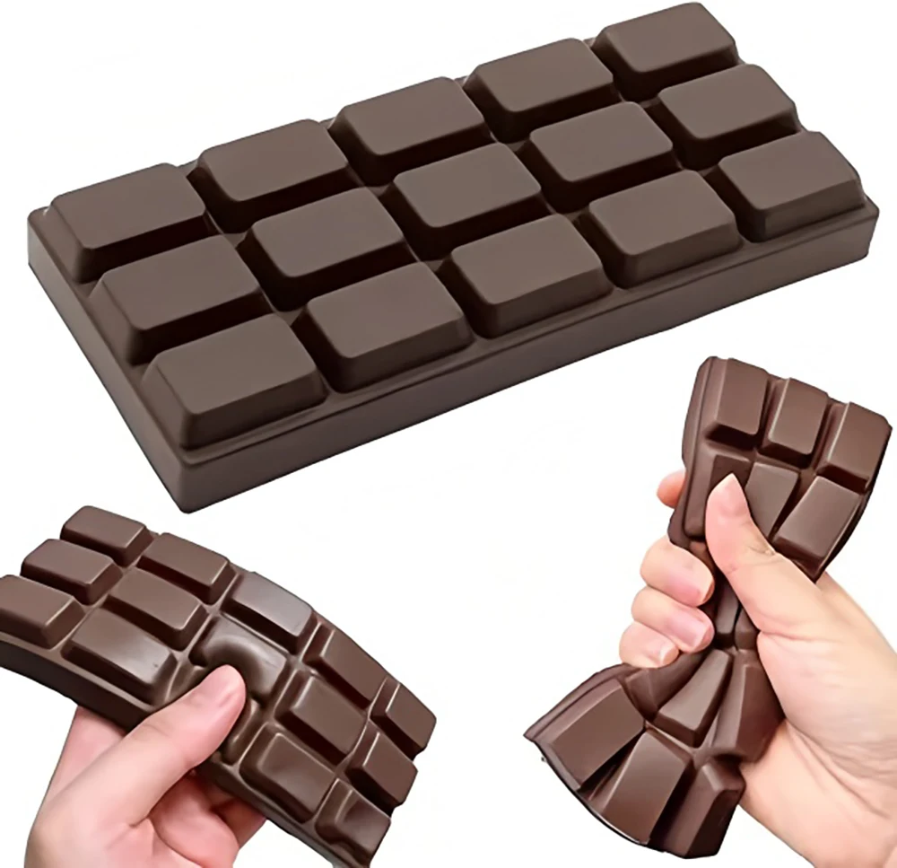 Chocolate Bar Squeeze Toys Slow Rebound Squishy Toys 2026 Anxiety Relief Squishy Soft Toys PU Foam Stretchy Fidget For Adults