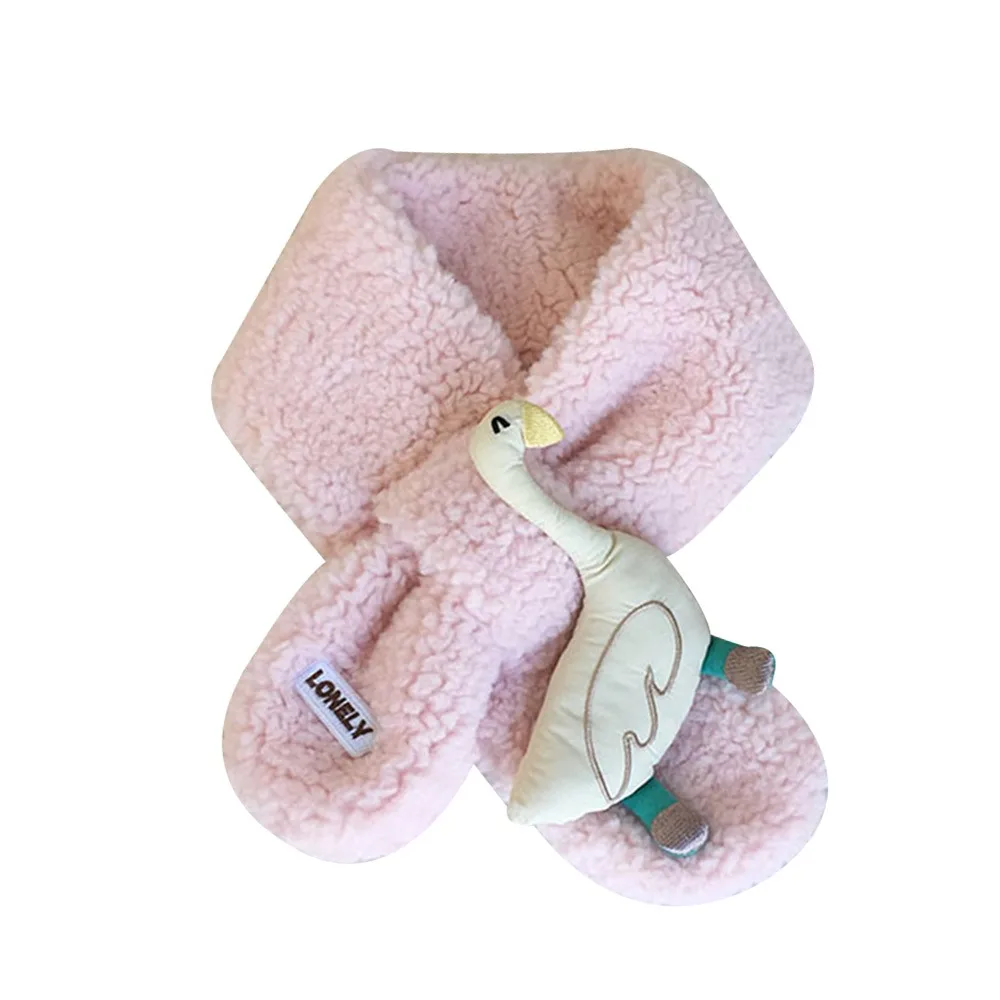 Moda quente crianças cachecol de inverno grosso pescoço mais quente macio bonito cordeiro velo cachecol bebê meninos meninas