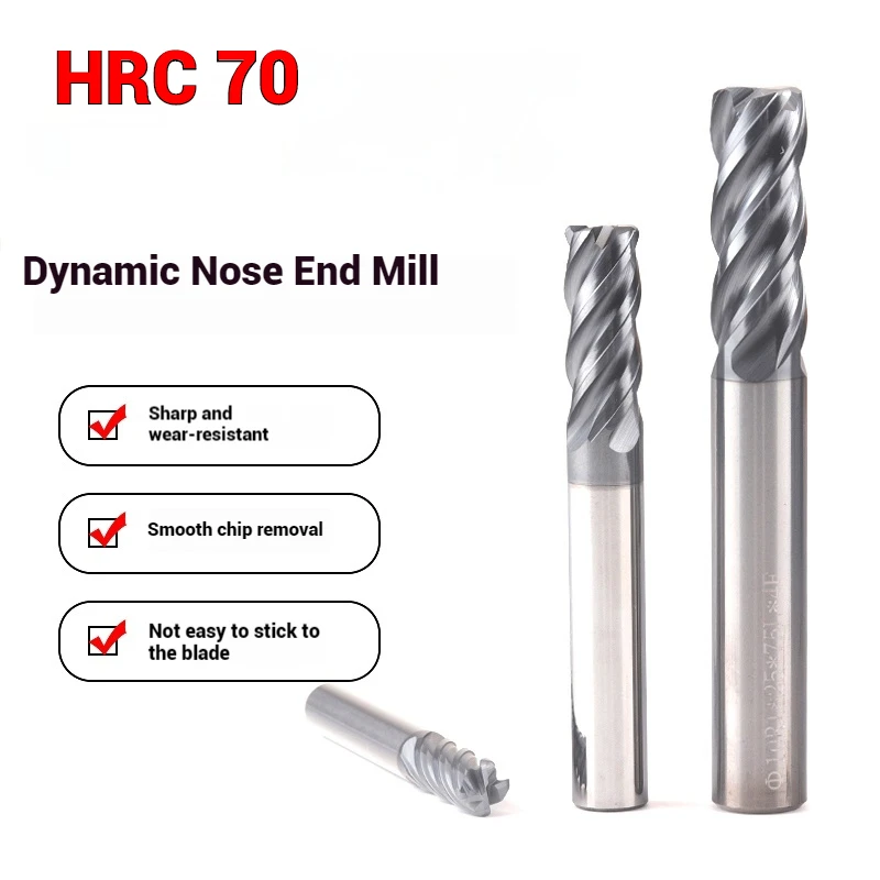 

4 Flutes Corner Radius End Mill Tungsten Carbide HRC70 CNC Metal Cutter for Steel Machining
