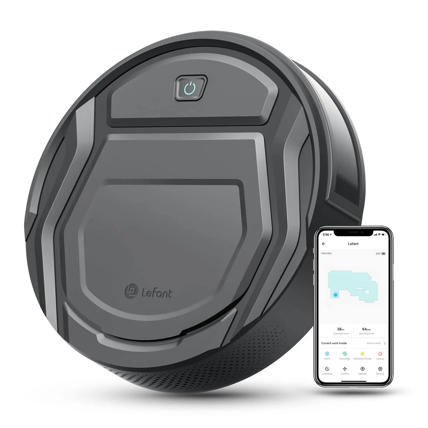 Lefant M210 Pro+robotstofzuiger, 4000 Pa krachtige zuigkracht, 200 minuten looptijd, automatisch zelfopladen, Wi-Fi/App/Alexa Contro