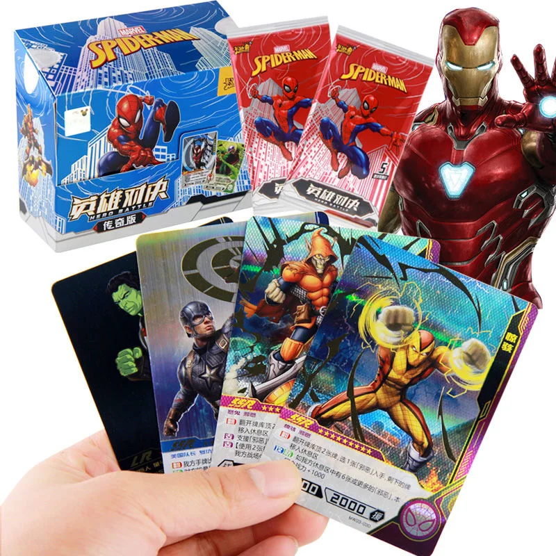 

KAYOU Marvel Collection Card Legendary Edition Spider-Man Iron Man Hero Duel Competitive Combat Laser Phantom Card Kid Toy Gift