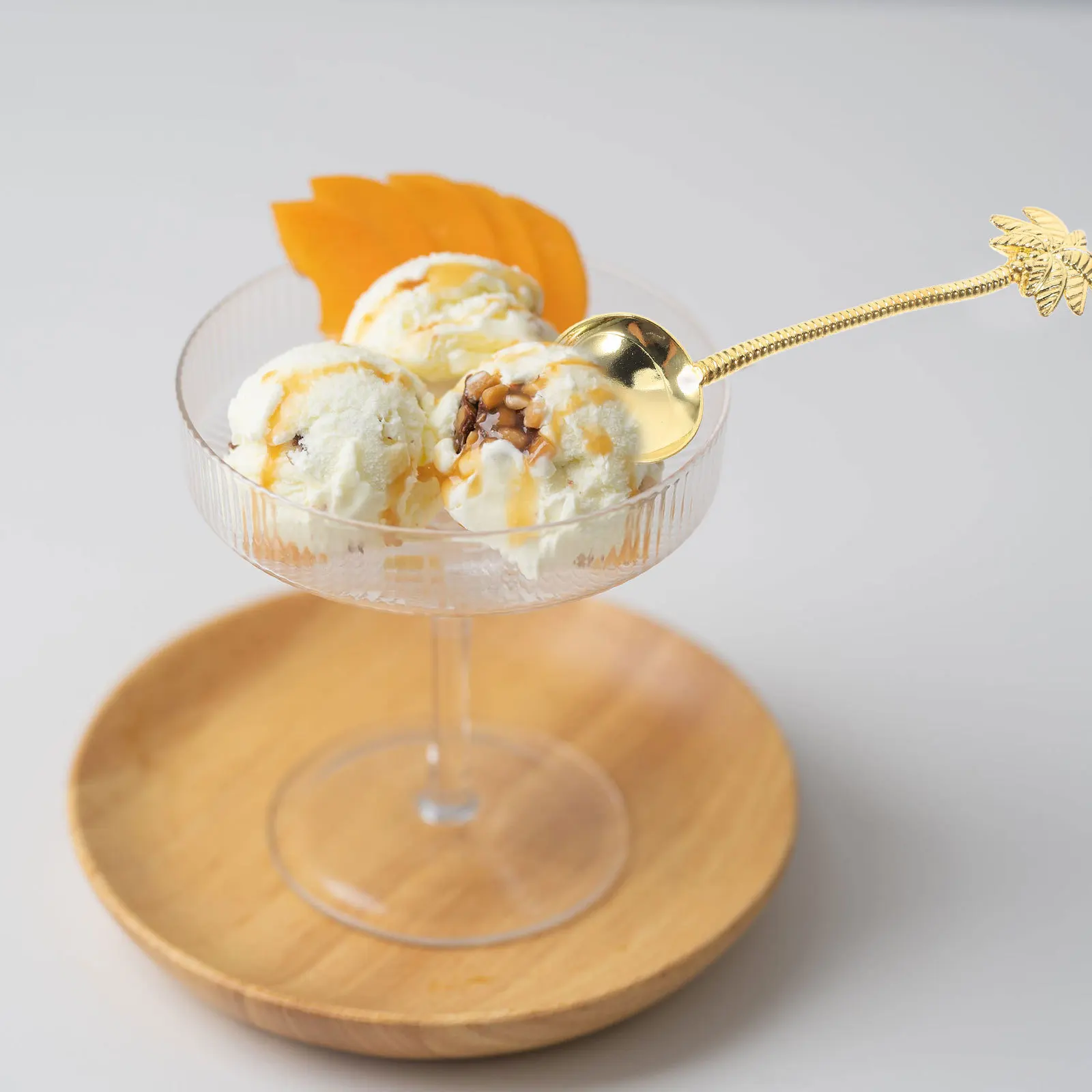 

1Pcs Vintage Coffee Spoon Tropical Coconut Tree Golden Zinc Alloy Sugar Dessert Spoon Creative Coffee Stirrer for Parties Tea