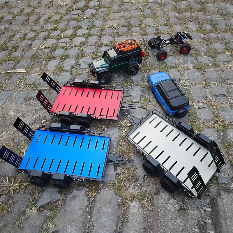 AA87 металлический прицеп, автомобильный бункер для Traxxas 1/18 TRX4M, автомобили, прицеп, сверхмощный грузовик, детали для самостоятельного изготовления