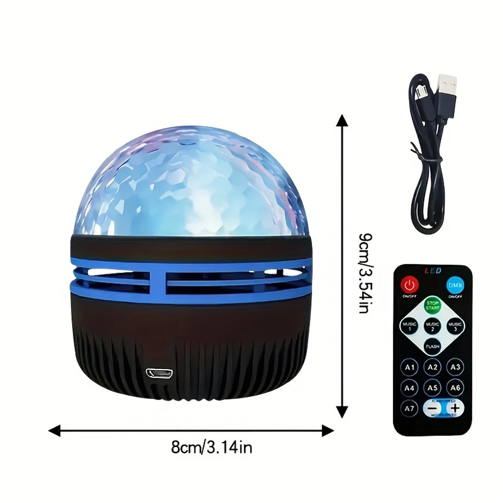 Water Ripple LED Projection Lamp With 7 Modes - Remote Controlled, Perfect For Christmas, Halloween, Ideal Festival Gift