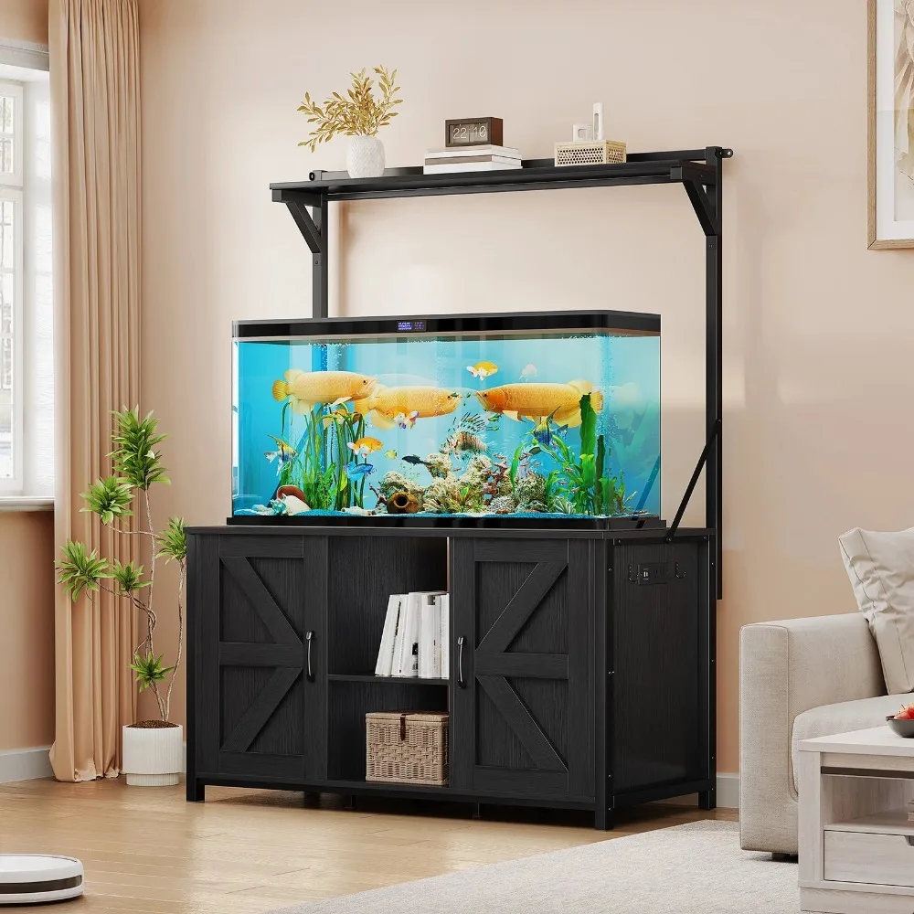 

Gallon Fish Tank Stand with Power Outlets Large Aquarium Stand with Cabinet