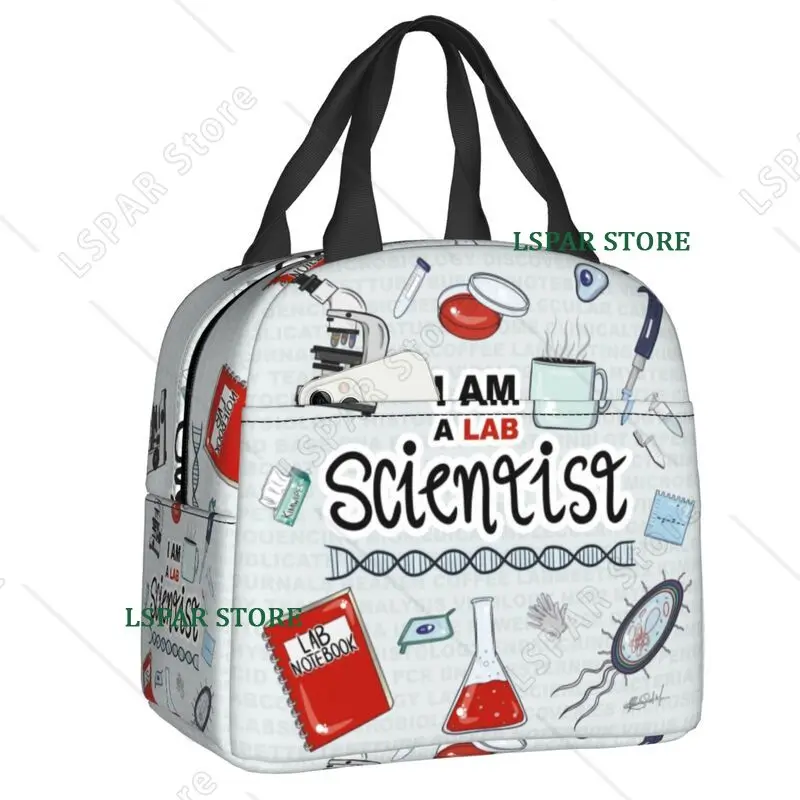 Custom I Am A Scientist Lunch Bag Science Physics Chemistry Biology Cooler Thermal Insulated Lunch Boxes for School Children
