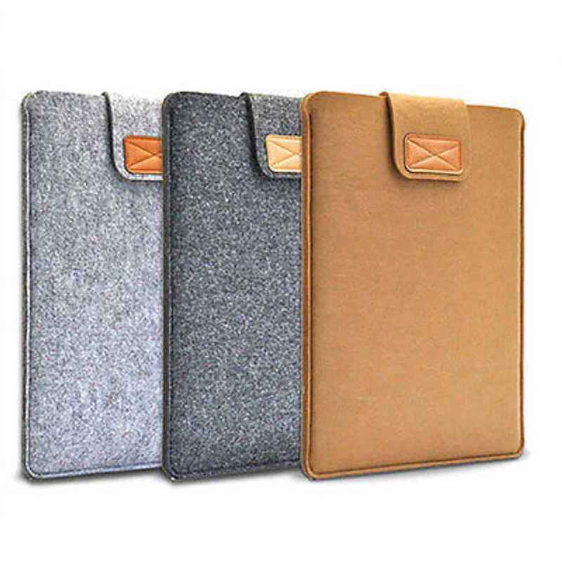 11 13 15 inch Felt Sleeve Slim Notebook Tablet Case Cover Storage Bag for MacBooks Air Pro 13.3 Solid Color Tablet Storage Bag