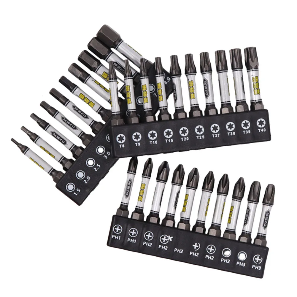 10pcs 1/4 Screwdriver Bit Set Magnetic Impact Cross Hexagonal Torx With Bit Holder For Socket Switch Power Tool