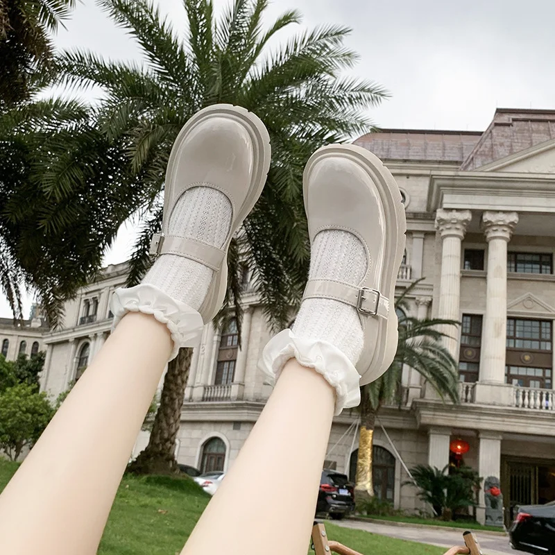 Dames Platform Parel Mary Jane Schoenen Met Dikke Zolen Japanse Jk Uniform Schoenen Retro Dikke Hakken Britse Stijl Enkele Schoenen 2025