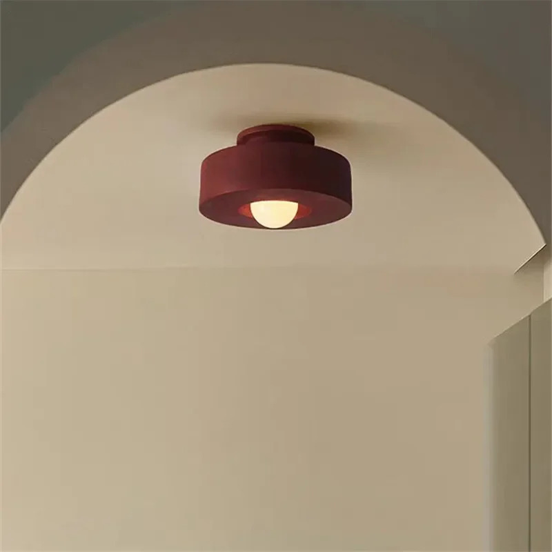 Simon Ceiling Lighting Led Corridor Led Macaron Minimalist Small Light Bedroom E27 Wabi Sabi Round Hallway Balcony Light