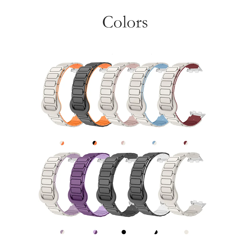 12mm Quick Release Magnetic Strap For Honor Band 9 Armor Style Skin-friendly Silicone Adjustable Sport Watch Band for Men Women