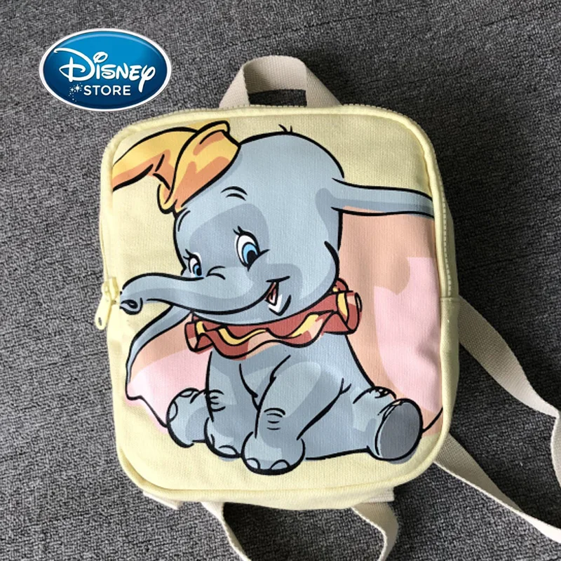 

Disney Cartoon Dumbo Child Backpack Baby Boy Girl Canvas Print Zipper Toddler Kindergarten Mini Square Schoolbag Toy Storage Bag