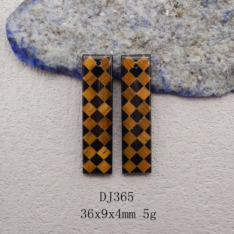 Natural Stone Tiger-Eye Obsidian Earring Bead,Fashion Jewelry Intarsia Earrings For Women 36x9x4mm 5g