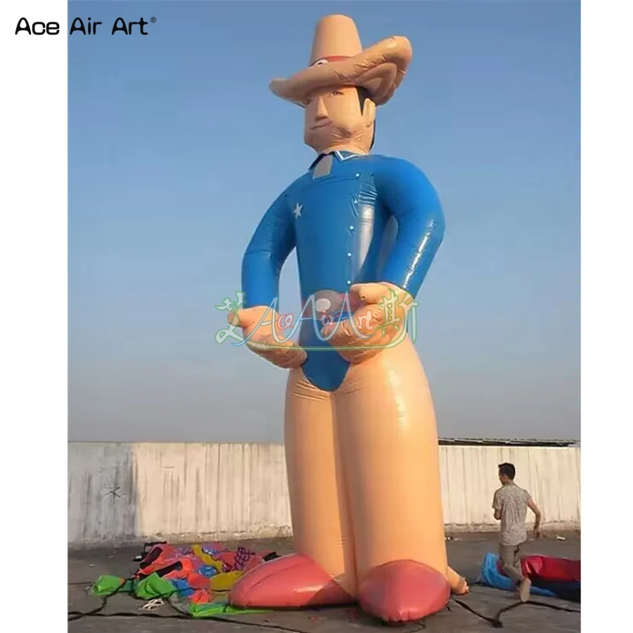 Giant Inflatable Cartoon Character Balloon for Advertising, Cow Boy