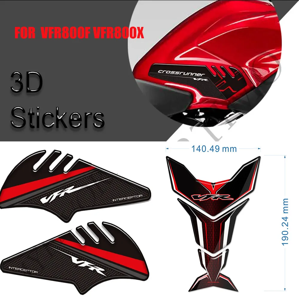 Motorcycle Protector Tank Pad Grips Decals Stickers Gas Knee For Honda VFR800F VFR800X VFR 800 F X Crossrunner Interceptor