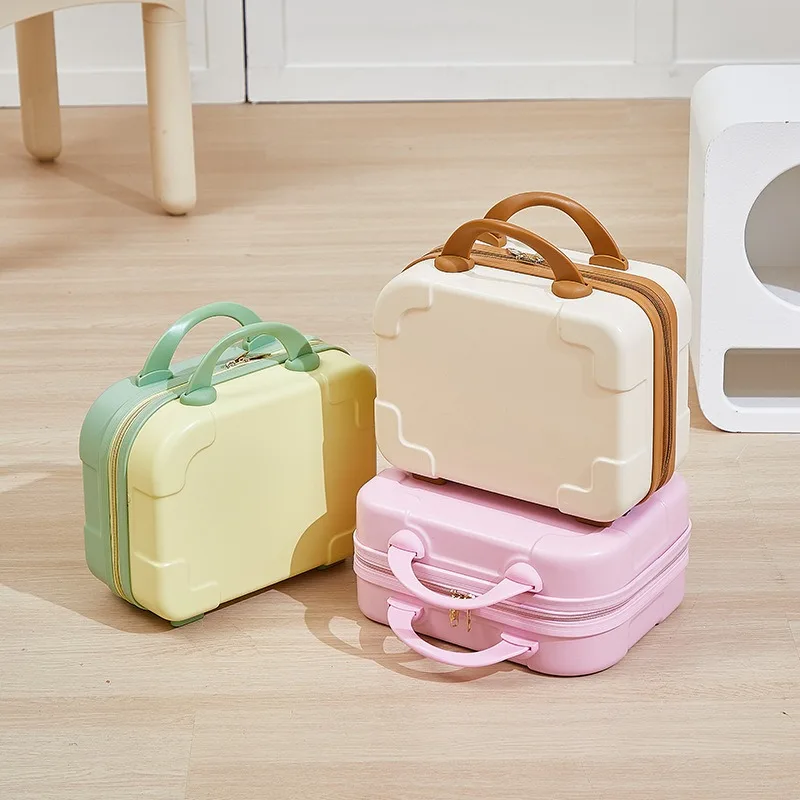 Waterproof Suitcase Additional Bag for Women 14-inch Boarding Light Portable Tie Rod Small Fresh Cosmetic Case Stowable Boarding