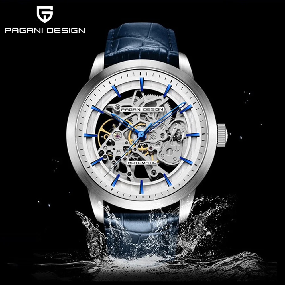 

PAGANI DESIGN Новые мужские роскошные автоматические механические часы из нержавеющей стали, водонепроницаемые спортивные кожаные часы Relogio Masculino