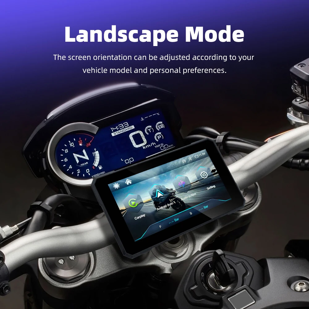 EKIY 5.0 بوصة لاسلكية CarPlay Moto Android Auto المحمولة الرقمية للدراجات النارية لوحة القيادة GPS والملاحة شاشة عرض قابلة للإزالة