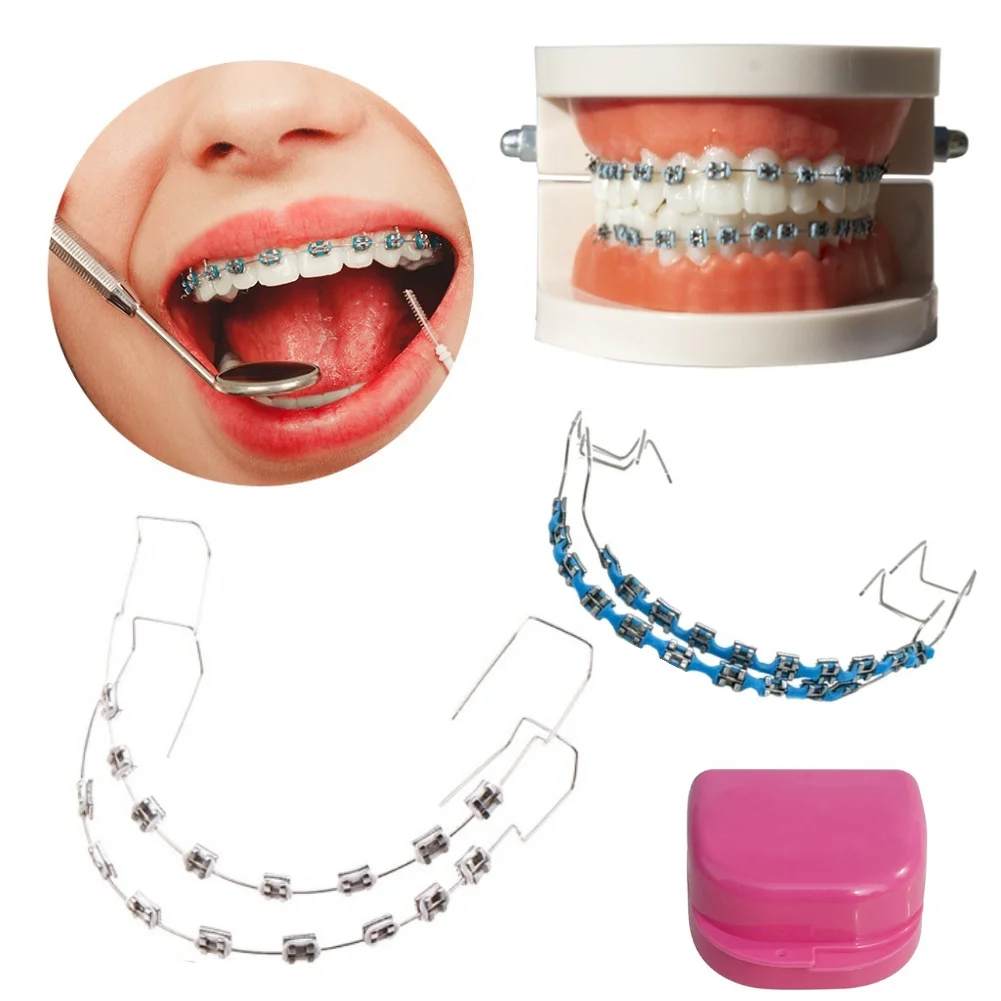 Split Type Mini Colorful Brackets With Hook Dental Fake Braces Temporary Tooth Decoration Orthodontic Braces