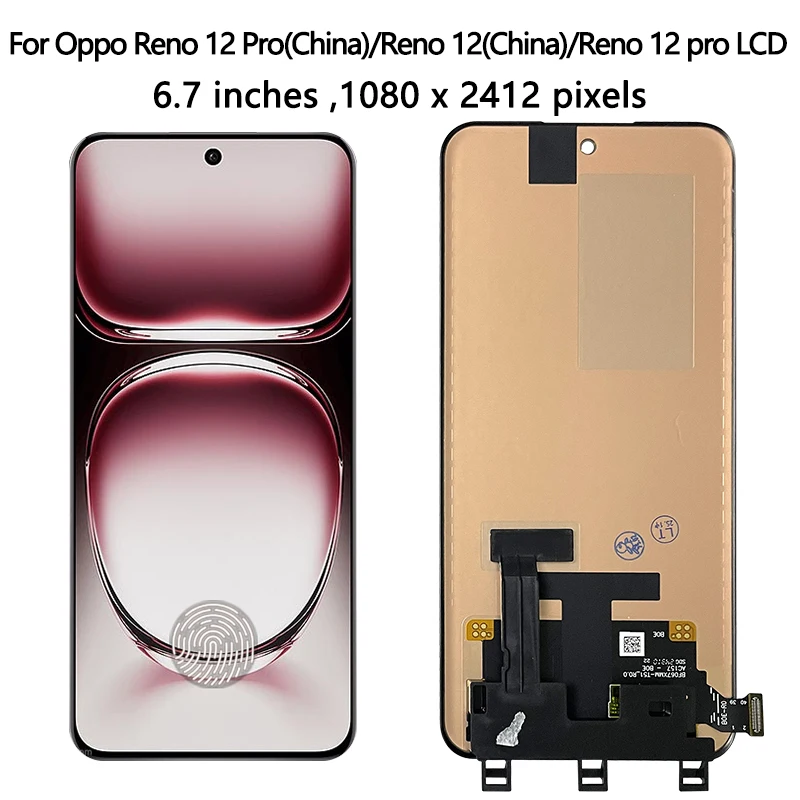 New For Oppo Reno 12/12 Pro (China) CPH2625 CPH2629 PJW110 PJV110 LCD Display+Touch Screen Reno12 F CPH2637 CPH2687
