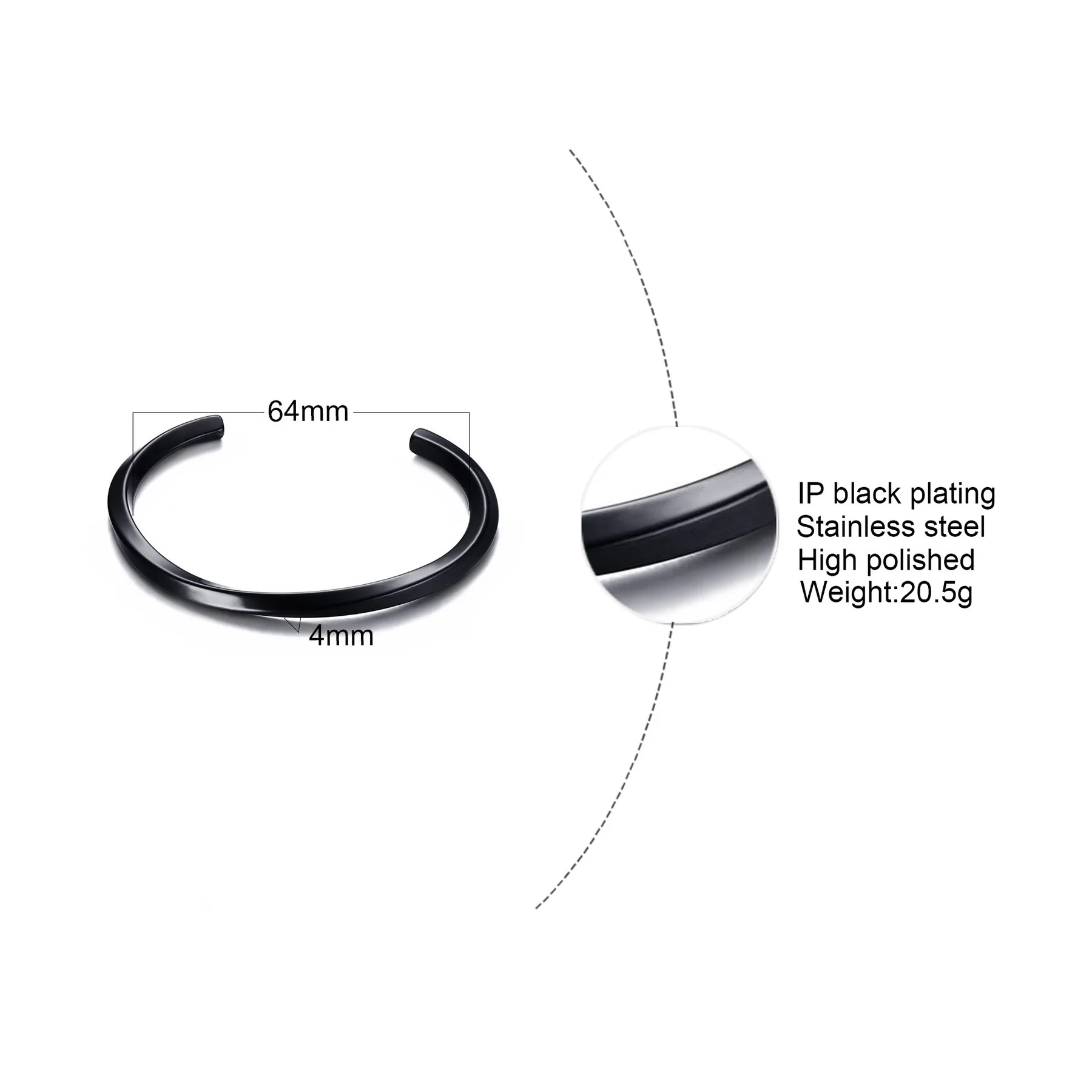 Men's Custom Letter Stainless Steel Cuff Bracelet