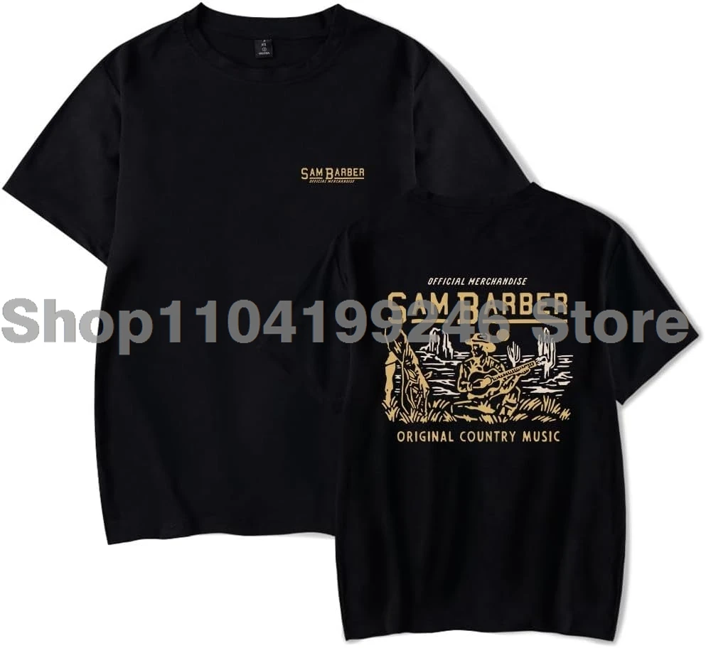 

Футболка Sam Barber Tour 2025 Merch для женщин и мужчин, повседневная модная футболка с круглым вырезом и коротким рукавом, стиль 2