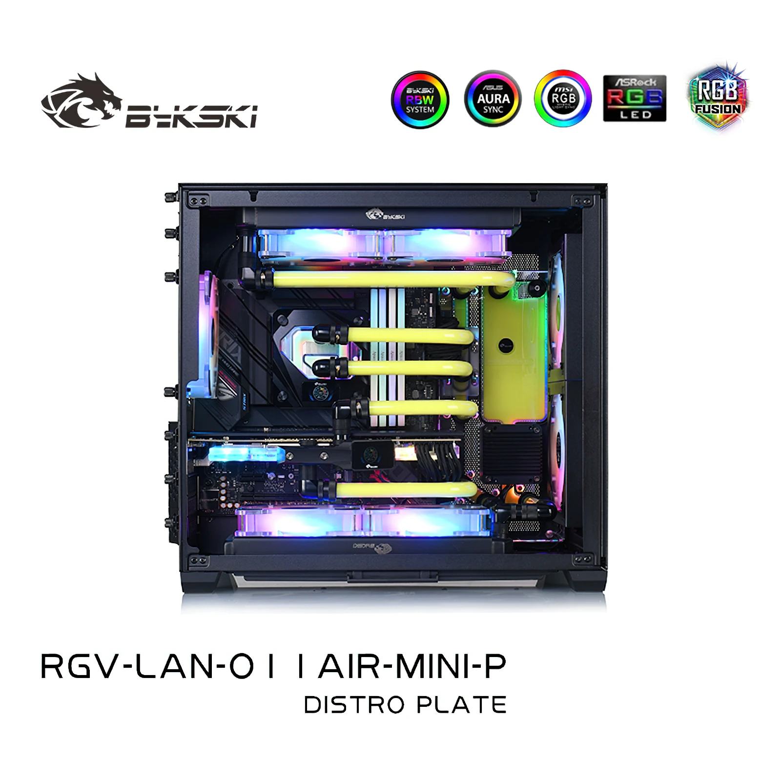 Bykski Distro Plate Water Cooling Kit for LianLi O11 Chassis Case CPU GPU RGB RGV-LAN-O11AIR-MINI-P